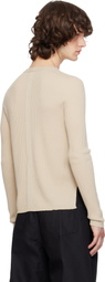 Rick Owens Beige Temple Ribbed Geo Sweater