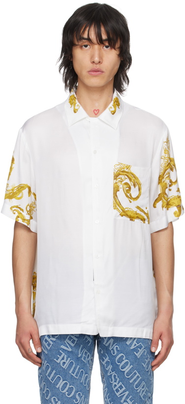 Photo: Versace Jeans Couture White Watercolor Couture Shirt