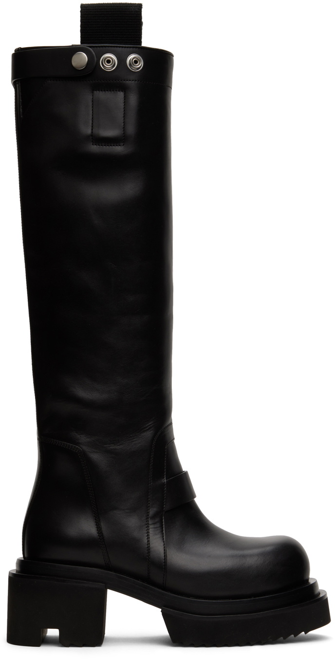 Rick Owens Black Pull-On Bogun Boots Rick Owens
