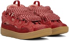 Lanvin Red Curb Leather Sneakers