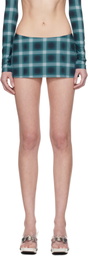 Mowalola Blue MISS SIXTY Edition Plaid Miniskirt