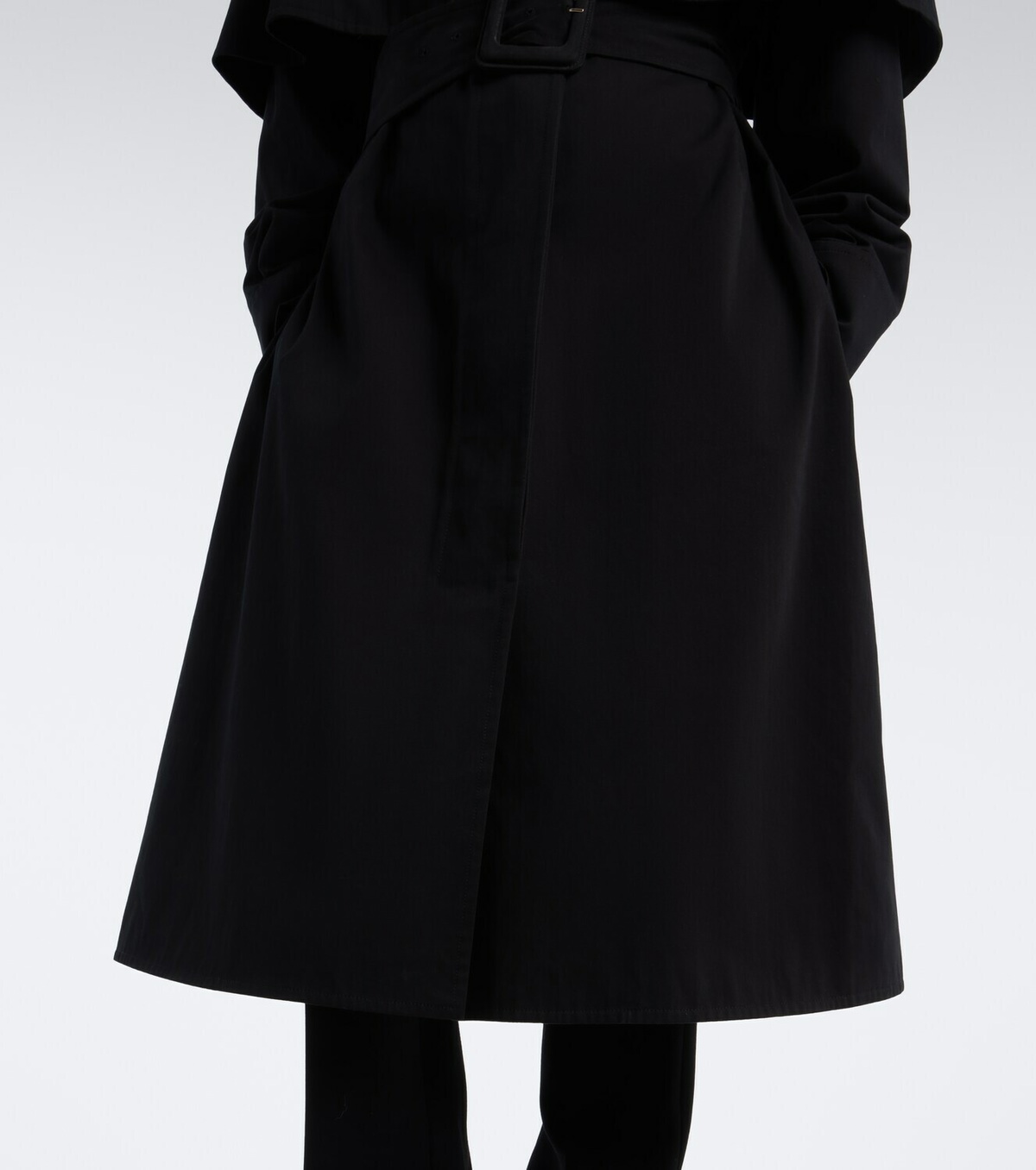 The Row Ayana caped cotton trench coat