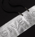 GIVENCHY - Metallic Logo-Embossed Cotton-Jersey Hoodie - Black