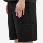 Han Kjobenhavn Men's Wool Elasticated Wide Leg Shorts in Black