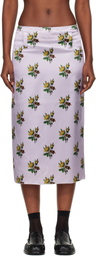 Meryll Rogge Pink Floral Satin Slip Midi Skirt