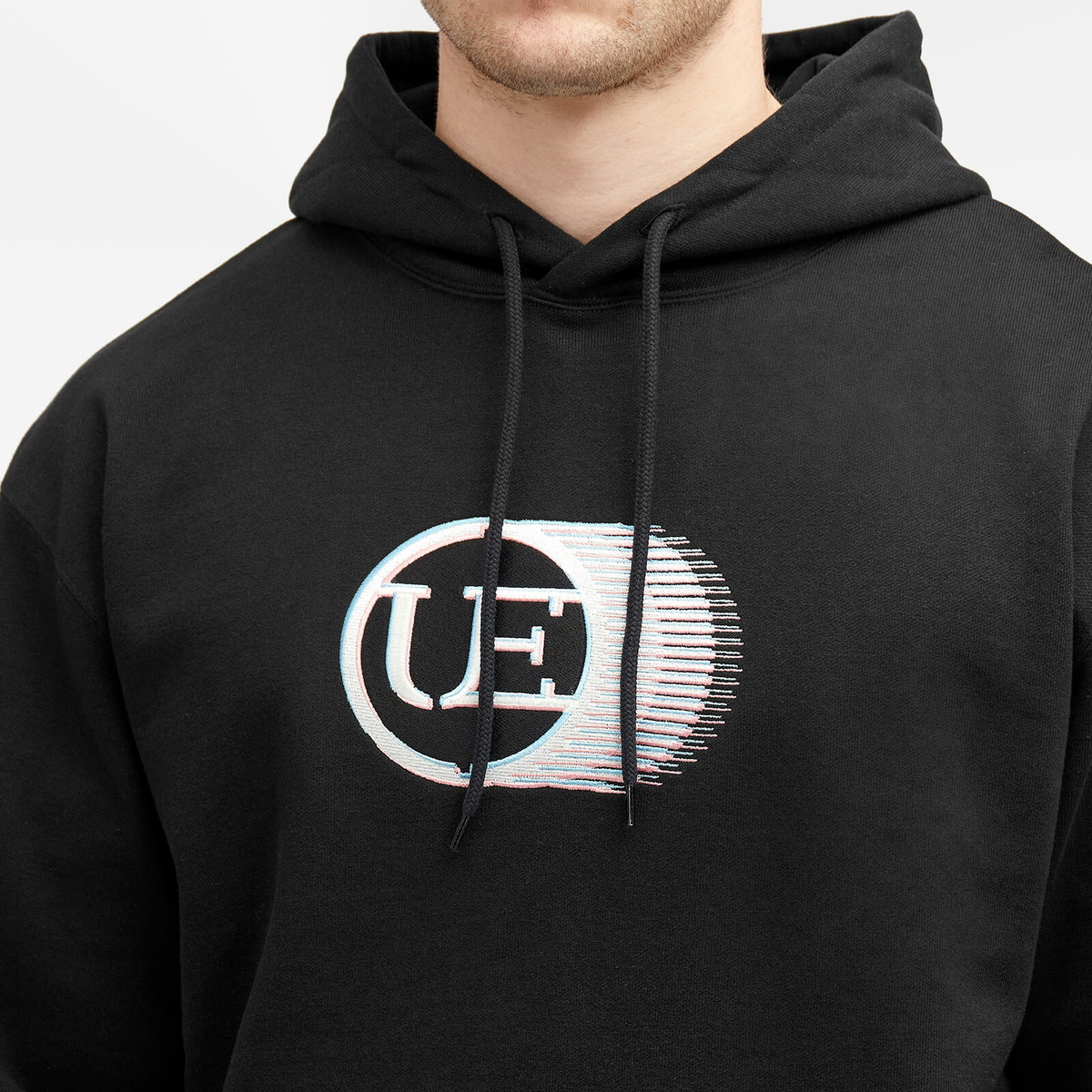 Uniform Experiment Men's Moire UE Hoodie in Black Uniform Experiment
