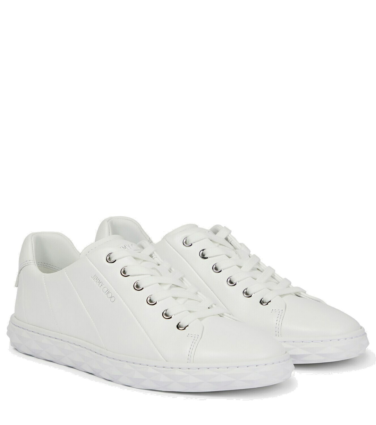 DIAMOND LIGHT MAXI/F | White Nappa Leather Low-Top Trainers