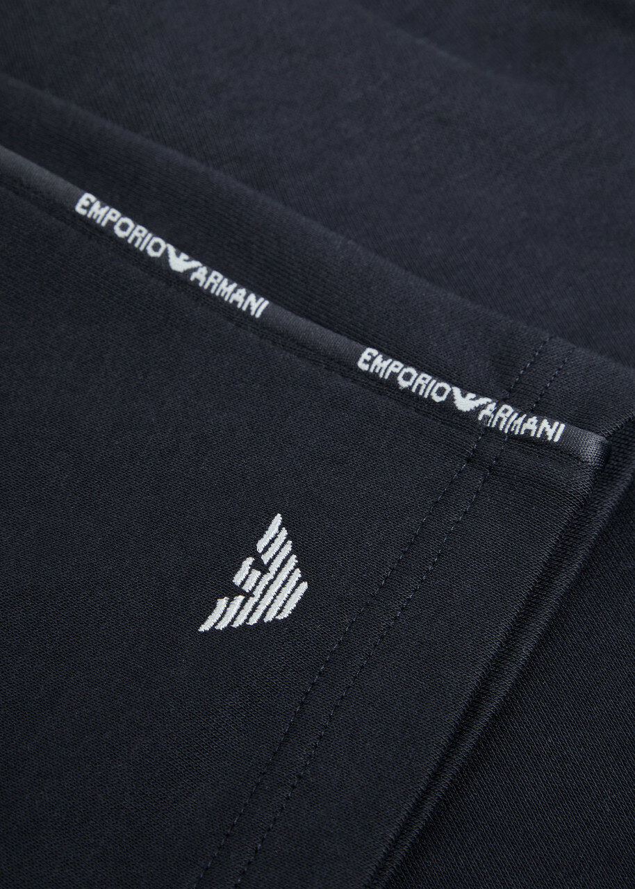 Emporio Armani Logo Cotton-blend Shorts Navy