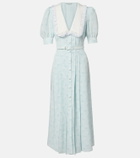 Alessandra Rich Floral silk midi dress