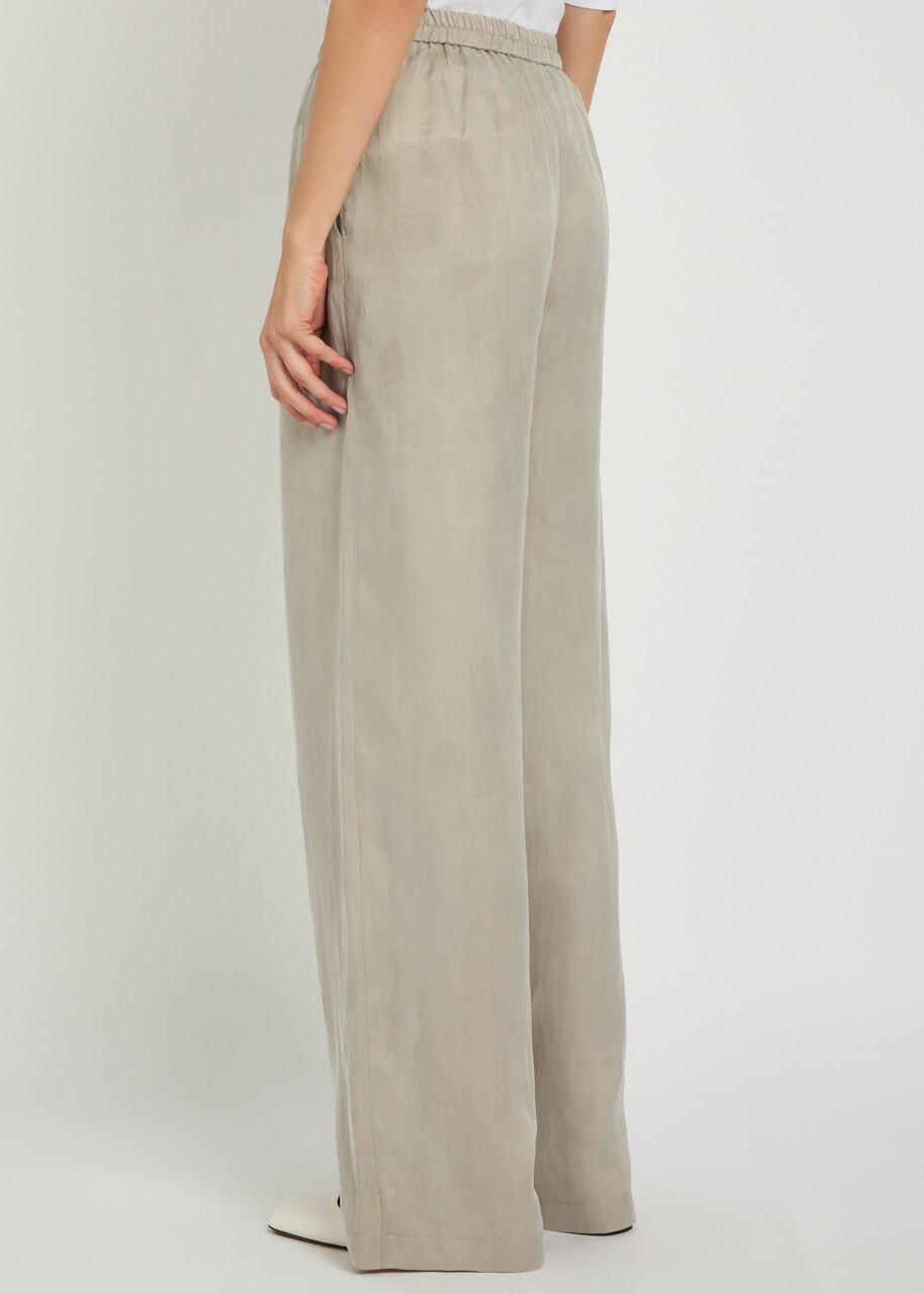 Emporio Armani Striped Loose Straight-leg Trousers Grey