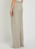 Emporio Armani Striped Loose Straight-leg Trousers Grey