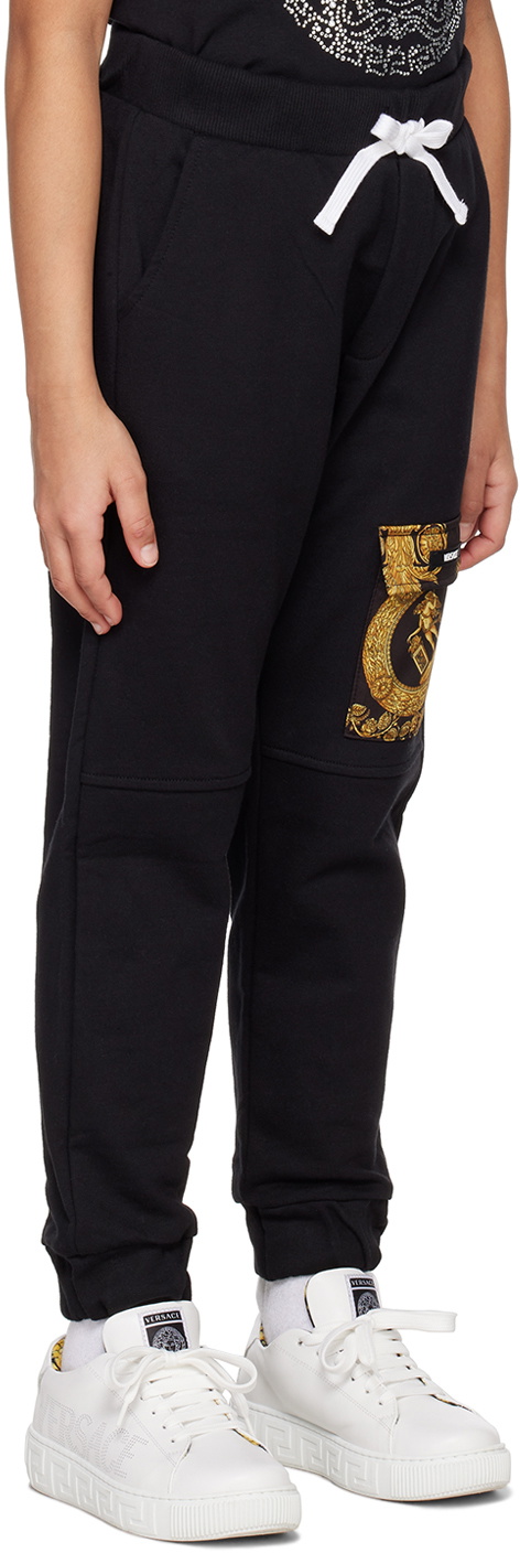 Versace Kids Black Flap Pocket Lounge Pants