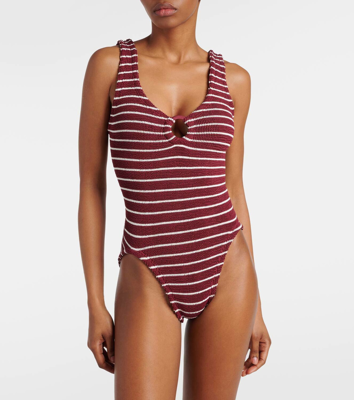 ワンピース水着 Hunza G 'Celine Swim' one-piece swimsuit (CELINESWIM RED) Hunza G Celine One Piece with Tonal Hoops - Red – Soleil Blue