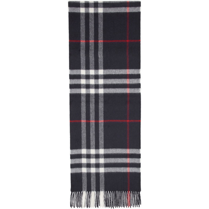 Photo: Burberry Navy Check The Classic Cashmere Scarf
