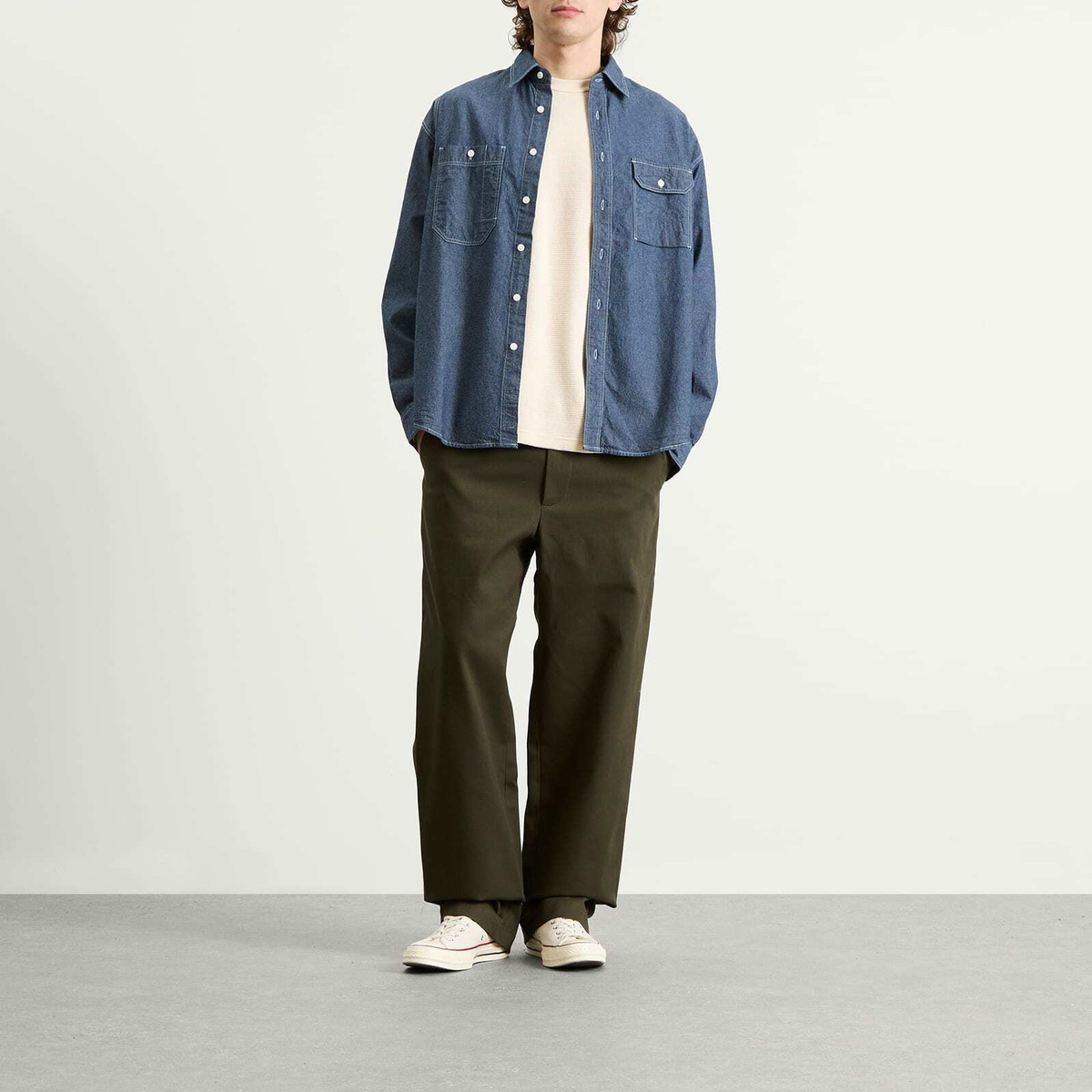 Randy's Garments Men's Randy’s Garments  Heavyweight Thermal Crew Neck Sweatshirt in Natural