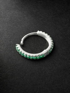 MARIA TASH - 8mm Eternity 18-Karat White Gold Emerald Single Hoop Earring