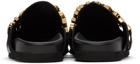 Moschino Black Lettering Logo Slip-On Loafers