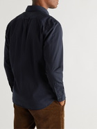 Belstaff - Pitch Logo-Appliquéd Garment-Dyed Cotton-Twill Shirt - Blue