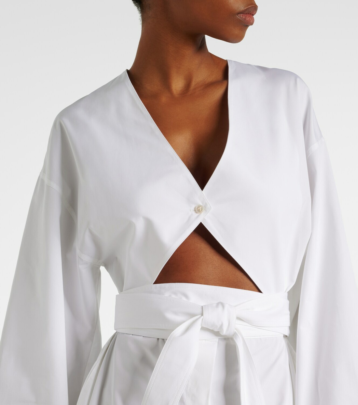 Alaïa Cutout cotton poplin midi dress