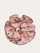 Ferragamo Womens Arabesque print silk scrunchie in Pink