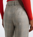 Blazé Milano Fox checked wool, silk, and cashmere straight pants