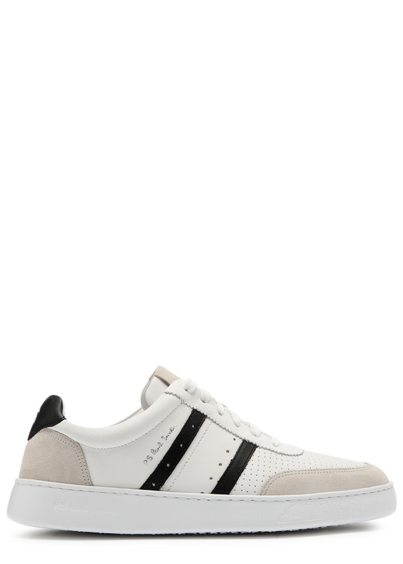 Photo: Paul Smith Amos Panelled Leather Sneakers Off White
