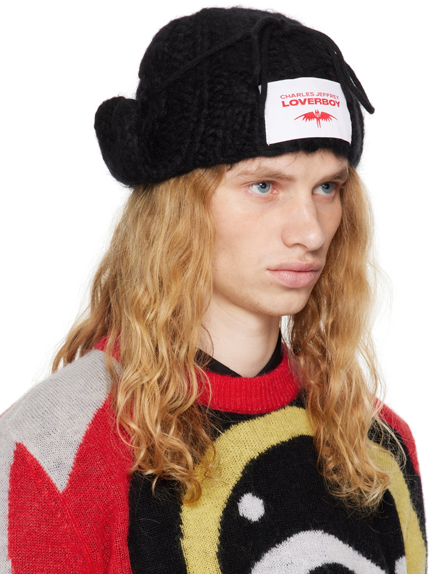 帽子 Charles Jeffrey LOVERBOY Charles Jeffrey Loverboy Black & Off-White Chunky Jester