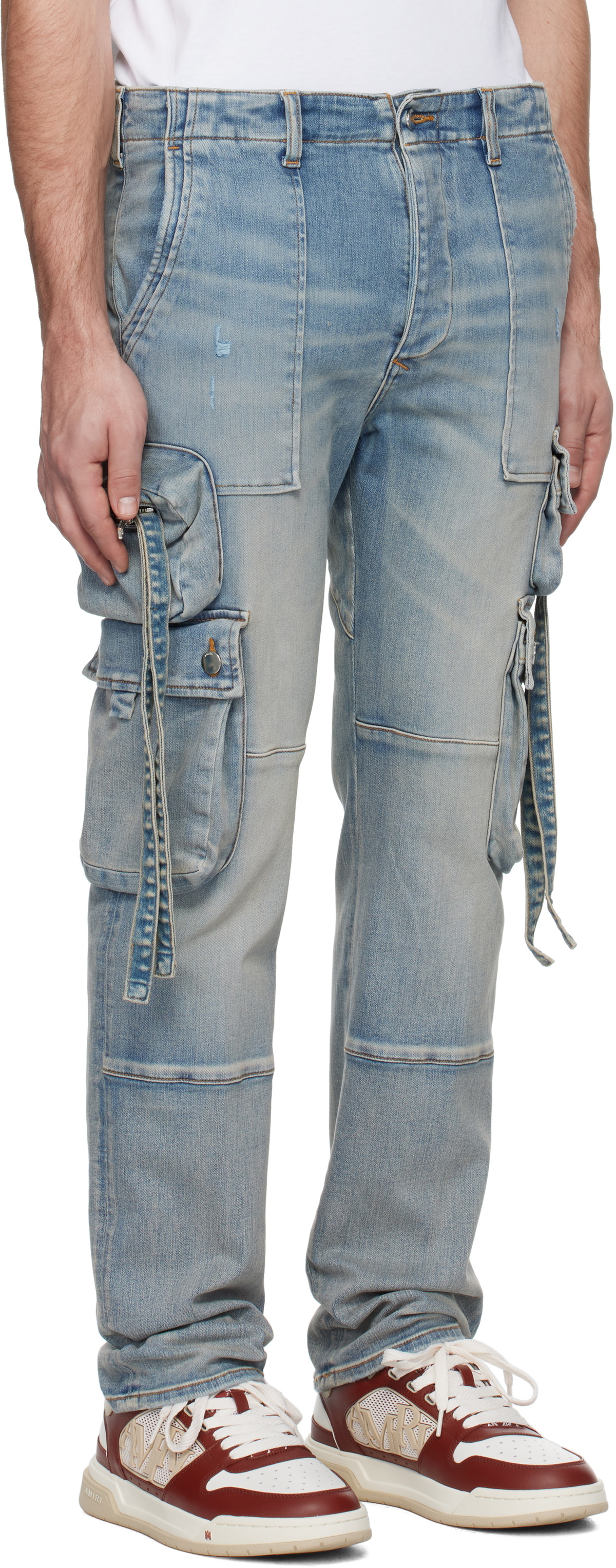 パンツ AMIRI cargo denim AMIRI Blue Tactical Denim Cargo Pants Amiri