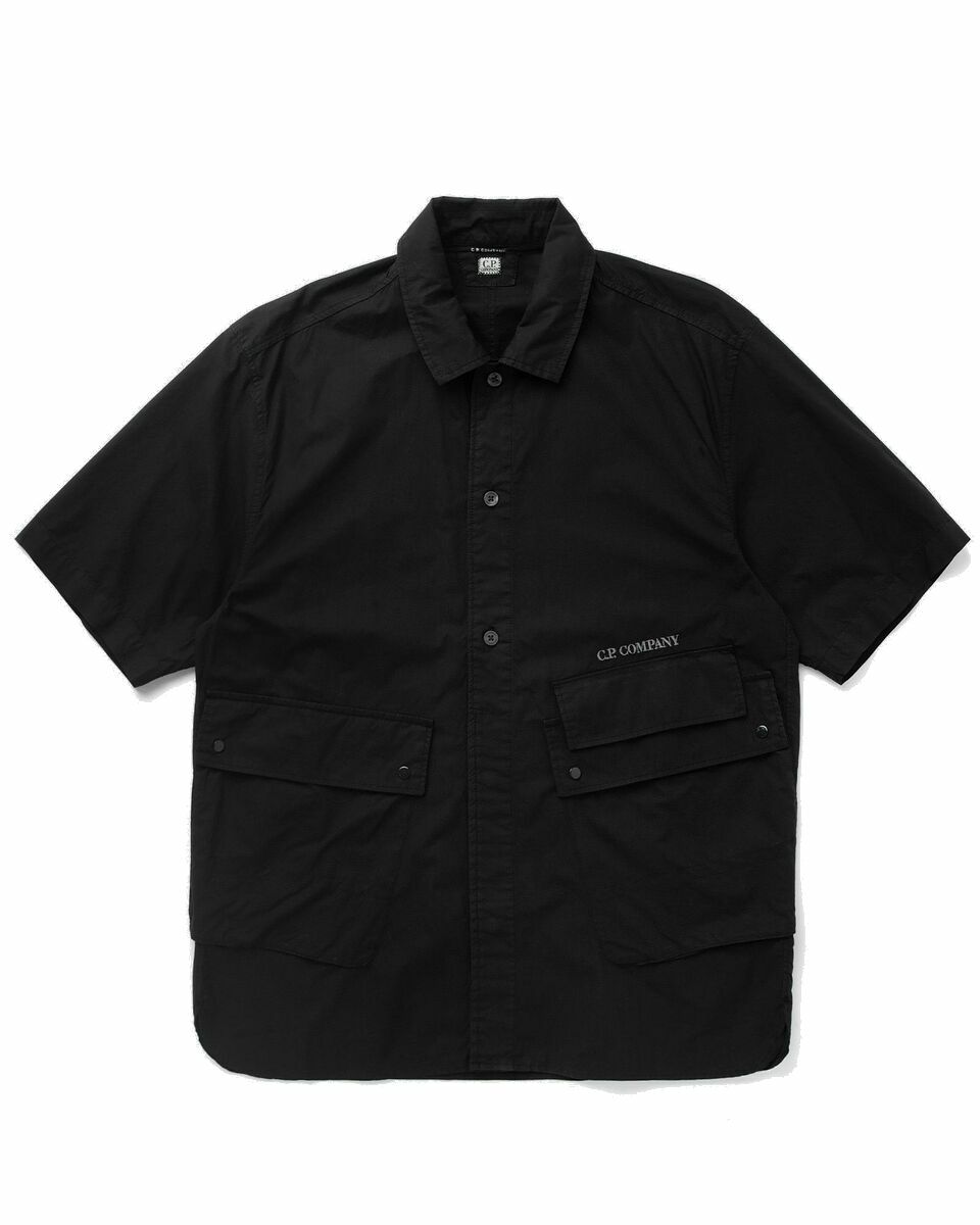 Photo: C.P. Company Popeline Shirts   Short Sleeve Black - Mens - Shortsleeves