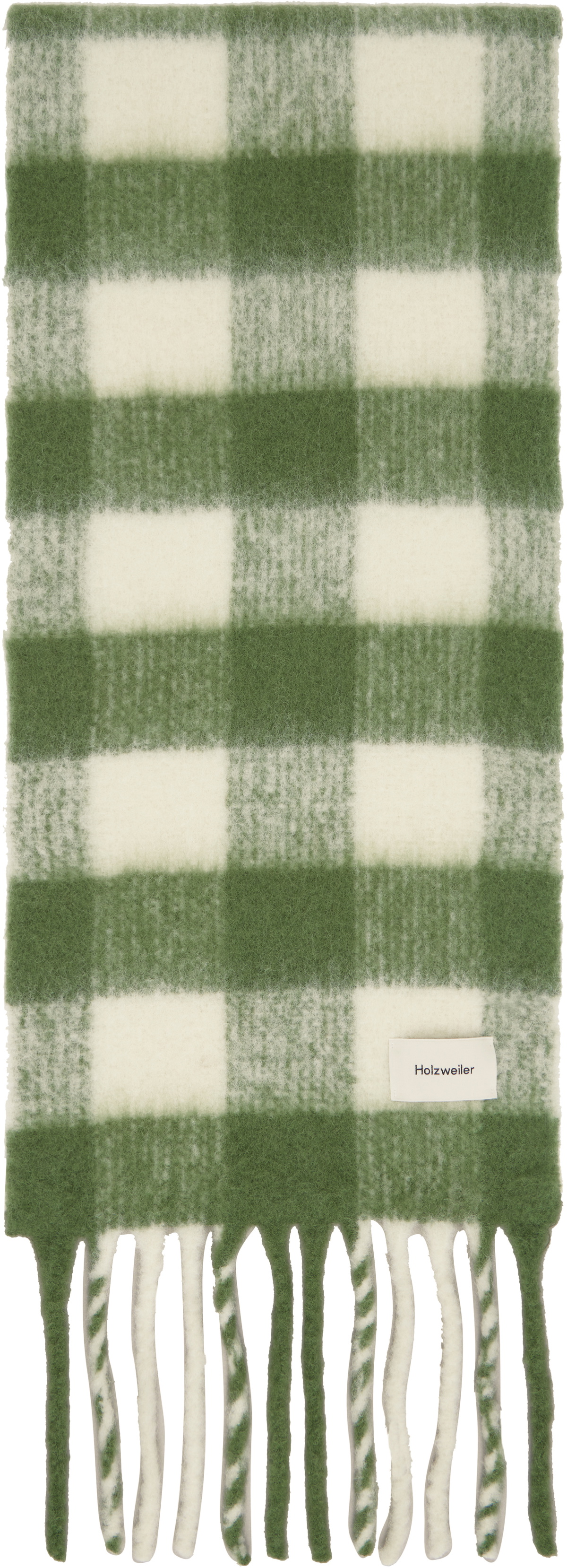 Holzweiler Green & White Aster Check Scarf