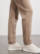 Zegna - Straight-Leg Honeycomb-Knit Cotton, Wool and Silk-Blend Sweatpants - Brown