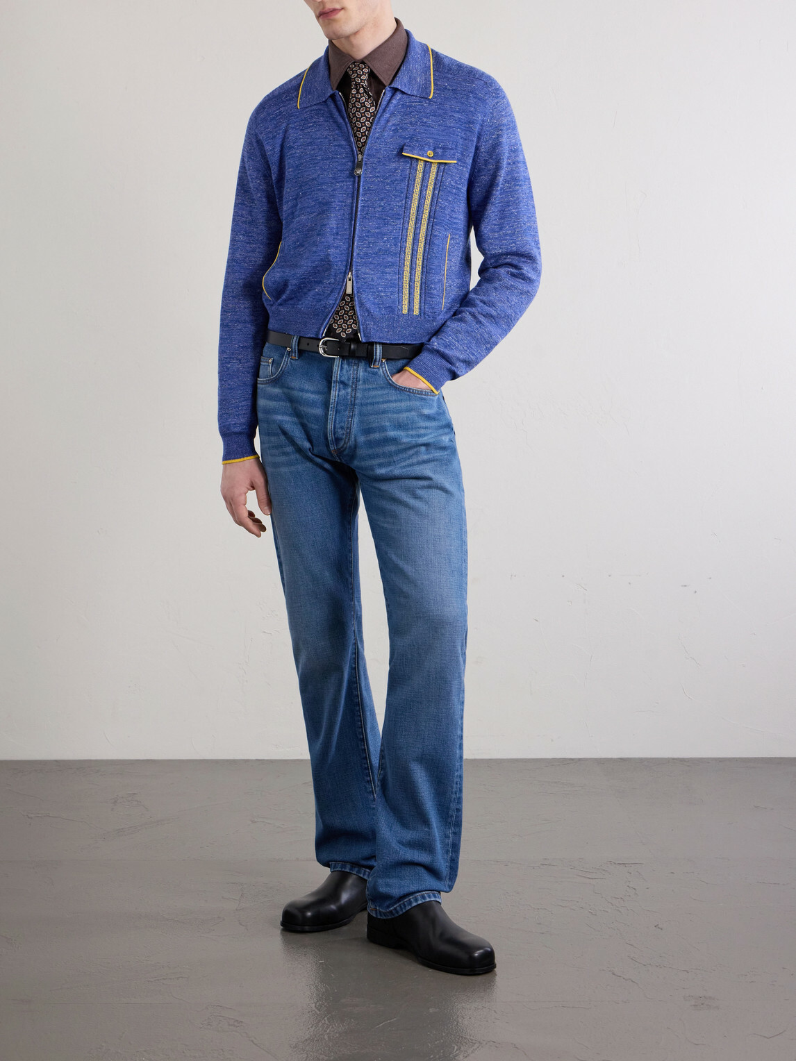 Versace - Straight-Leg Logo-Appliquéd Jeans - Blue