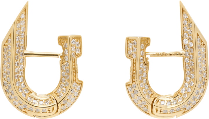 Photo: Burberry Gold Hollow Spike Pavé Earrings