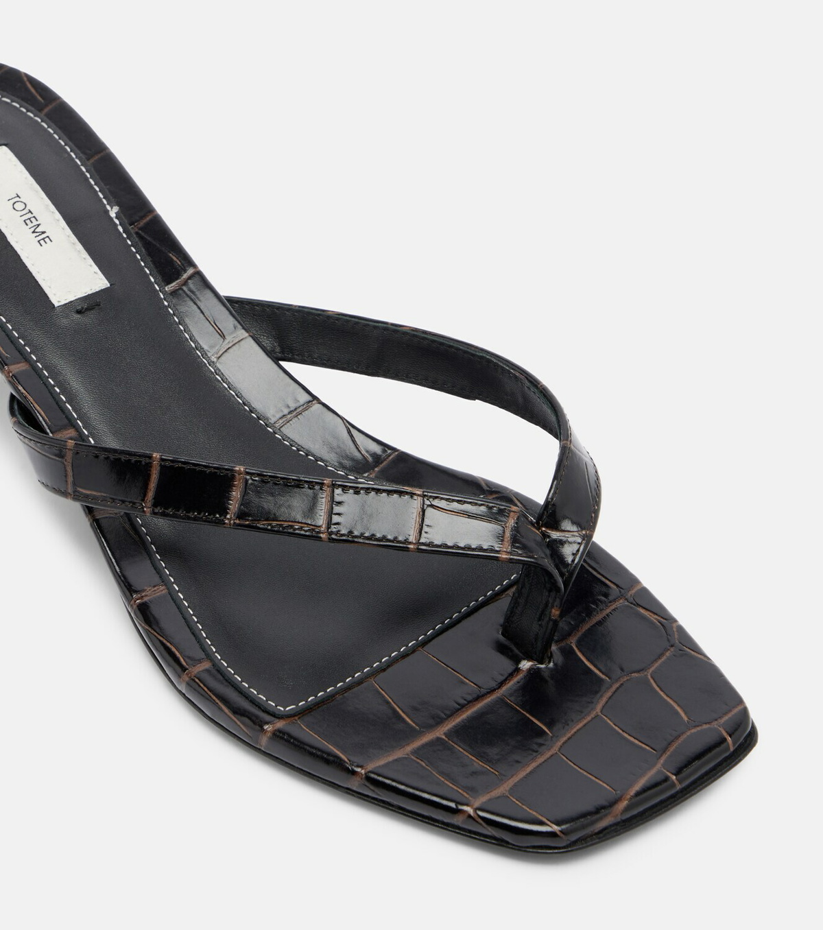 Toteme Croc-effect leather thong sandals