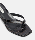Toteme Croc-effect leather thong sandals