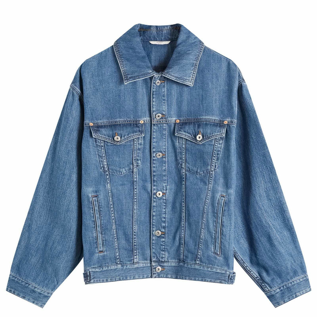VALENTINO インディゴ デニムジャケット 40 Valentino Men's Denim Trucker Jacket in Medium Blue Denim Valentino