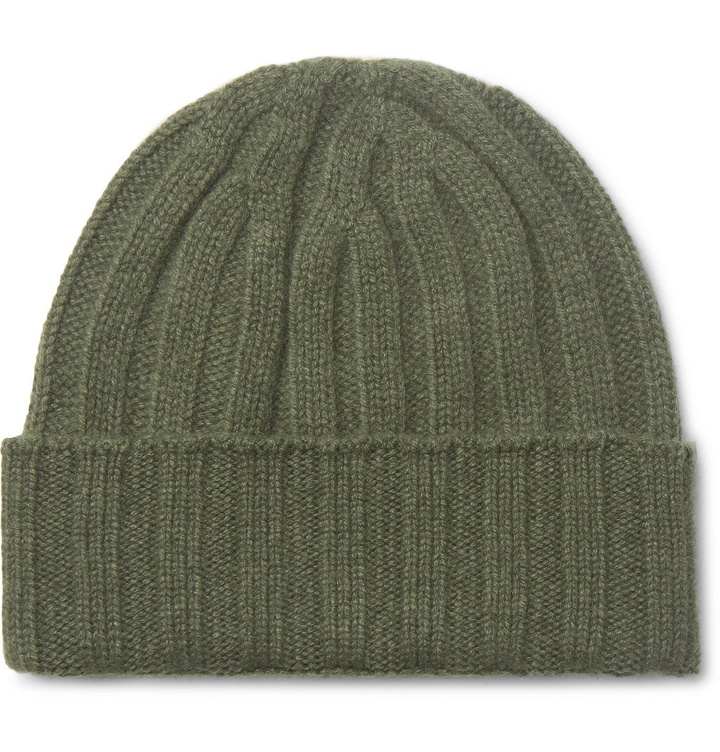 Photo: Rubinacci - Ribbed Cashmere Beanie - Green