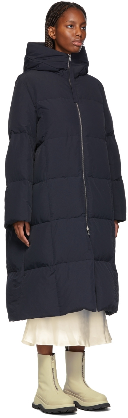 Jil Sander Navy Down Quilted Long Coat Jil Sander