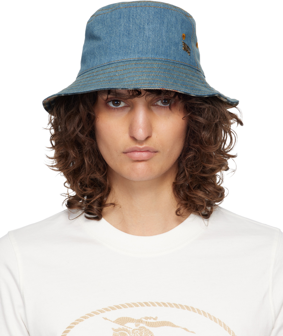 Burberry Blue Denim Bucket Hat