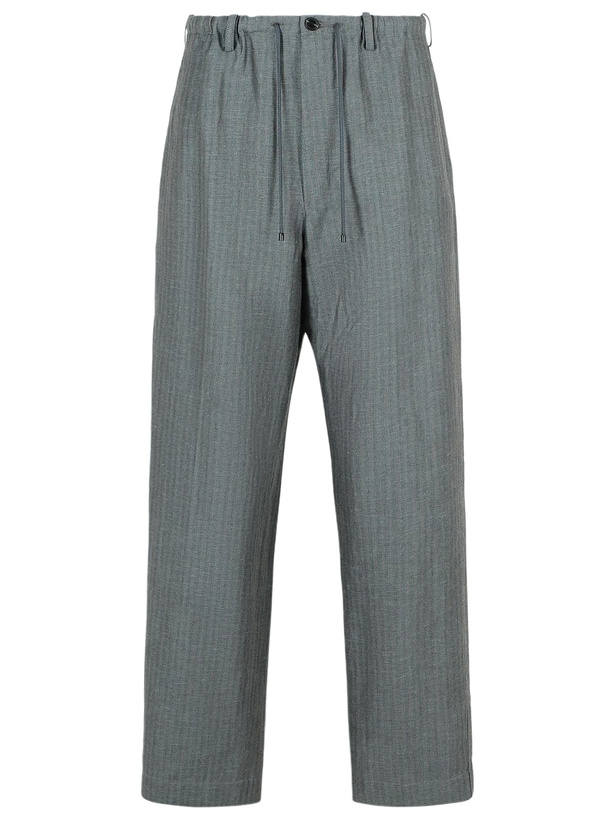 Photo: Dries Van Noten penny Grey Linen Blend Trousers