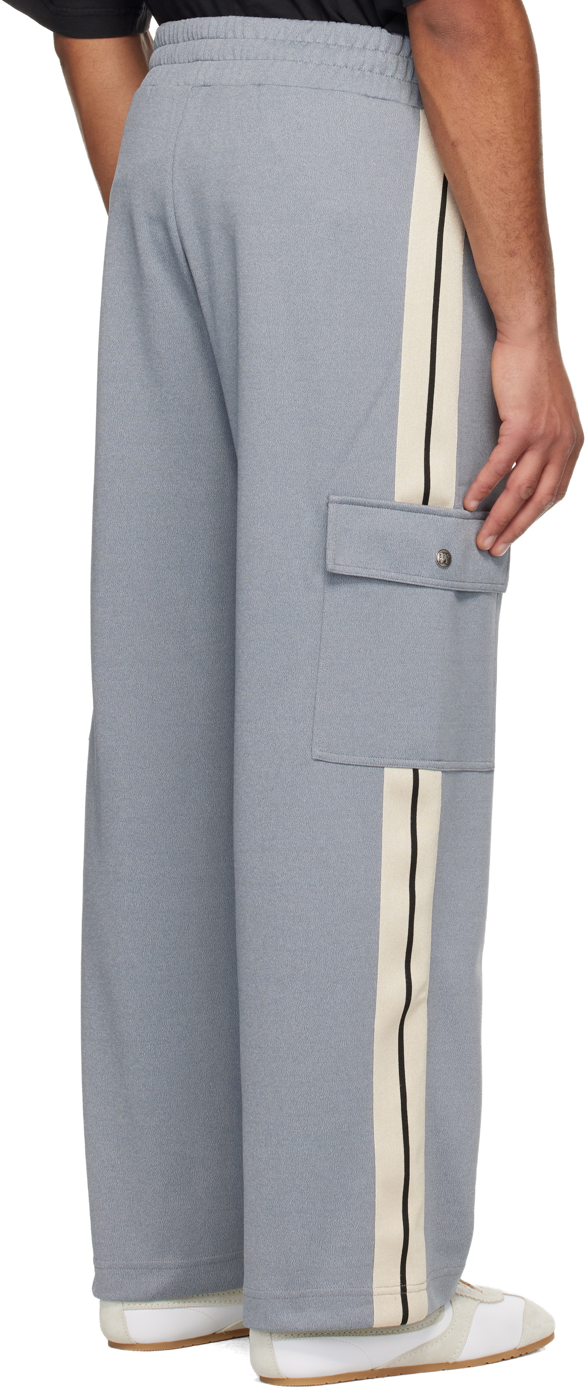 Palm Angels Gray Classic Logo Cargo Track Pants