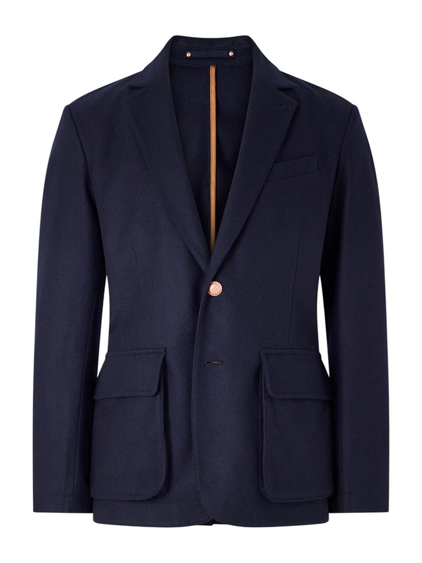 Photo: Private White V.C. - The Demob Merino Wool Blazer - Blue
