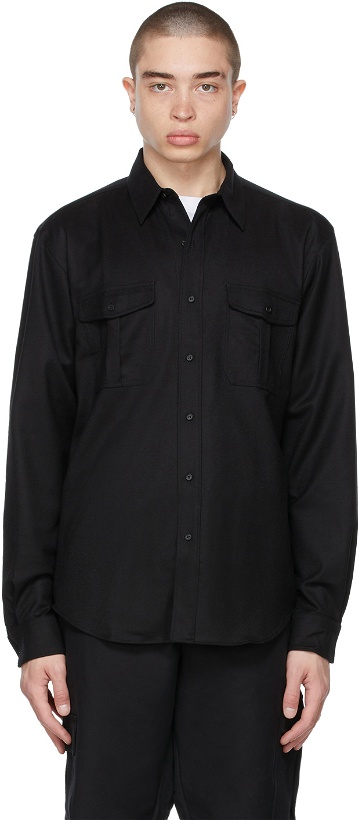 Photo: WARDROBE.NYC Black Wool Flannel Shirt