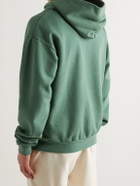 FRIENDS WITH ANIMALS - Logo-Embroidered Cotton-Jersey Hoodie - Green