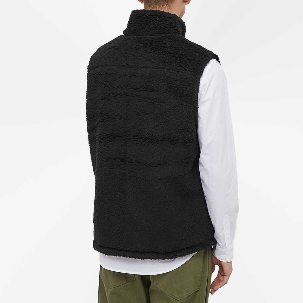 Beams Plus Men's Stand Collar Boa Fleece Vest in Black Beams Plus