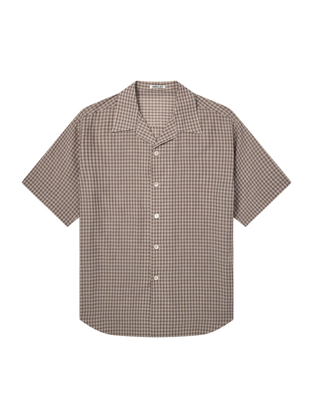 Photo: Auralee - Camp-Collar Checked Cotton Shirt - Brown