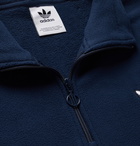 adidas Originals - Samstag Logo-Appliquéd Fleece Half-Zip Sweatshirt - Blue