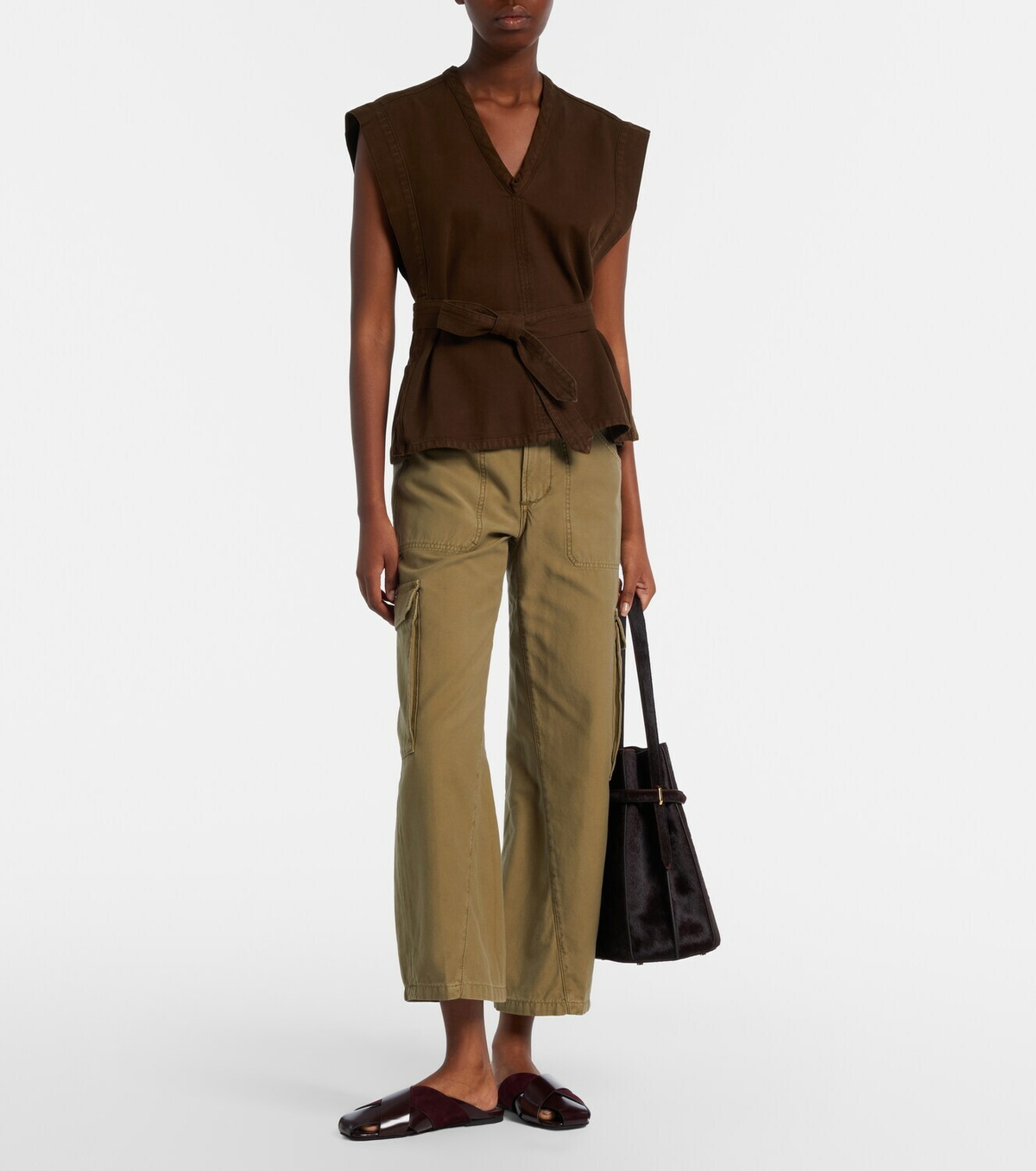 Citizens of Humanity Thassos cropped cotton twill cargo pants