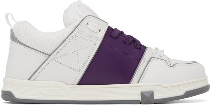 Photo: Valentino Garavani White & Purple Open Skate Sneakers