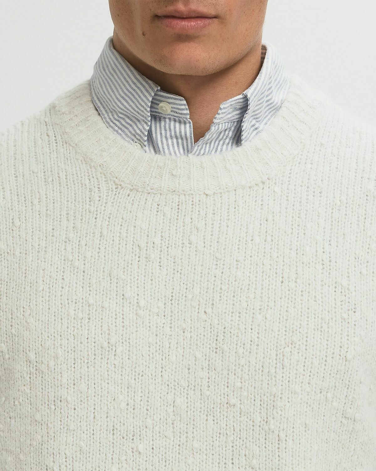 WOOLRICH BOUTONNE ALPACA BLEND CREWNECK Beige Mens Pullover
